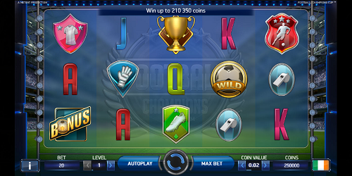 Football Champions Cup slot screen