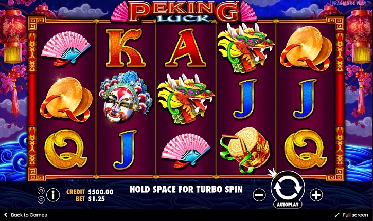 peking luck slot screen