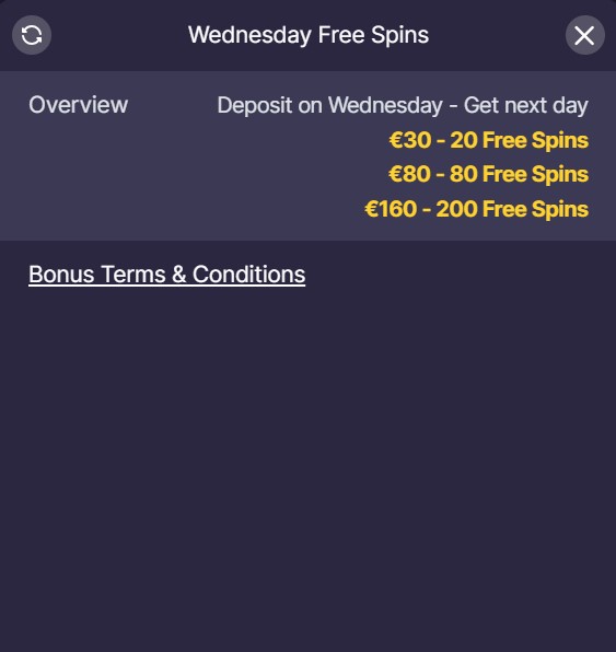 Wednesday Free Spins