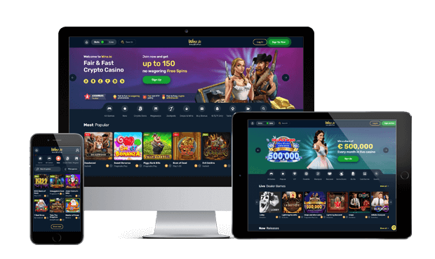 Екрани веб -сайтів Winz Casino